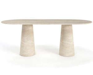 Table à manger - Travertin - Cône et Ovale - Octopus