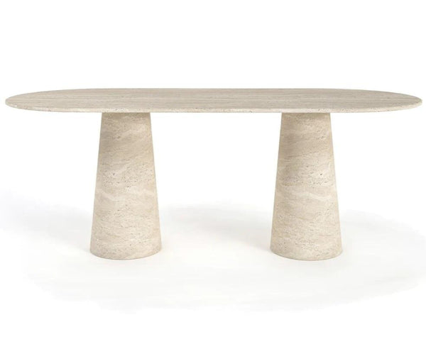 Table à manger - Travertin - Cône et Ovale - Octopus