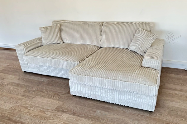 Canapé d'angle - Tissu côtelé Doudou - Mini Bristol