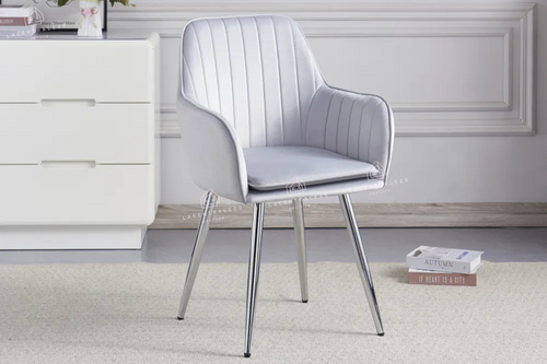 Chaise salle à manger – velours & pied métal (noir / chrome / gold) – Lot de 2, 4 ou 6 – Canva