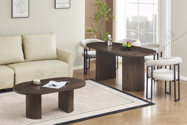 Table à manger - Effet Noyer - Anna