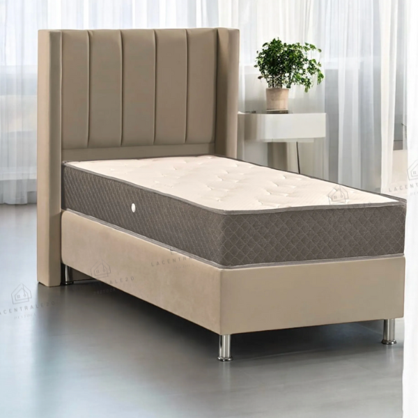 Lit coffre - 1 place - Beige - Tokyo