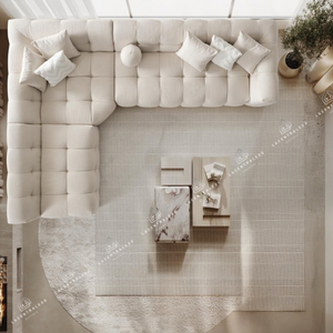 Canapé d’angle – Tissu laine bouclée ou velours - 315 cm – Big Carmen