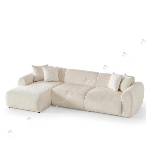 Canapé d'angle - Tissu Marbella crème - Cloud
