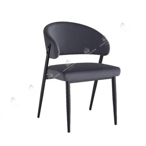 Chaise Lamia gris - pied métal noir