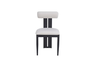 Chaise salle à manger – velours beige - pied métal noir – Lot de 2 / 4 – Boudin