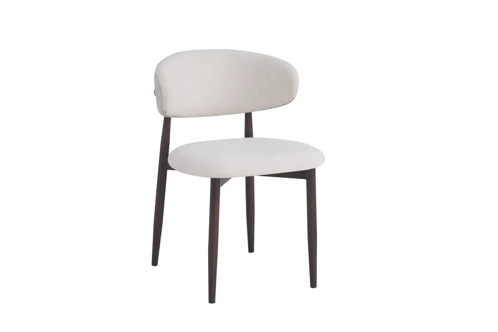 Chaise Lucile effet noyer grain beige
