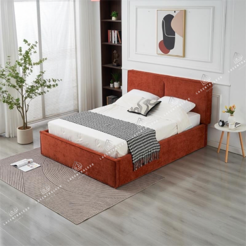 Lit coffre Olivia chenille Terracotta