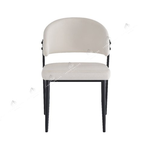 Chaise salle à manger beige – pied métal noir – Lots de 2/4/6/8 – Lamia