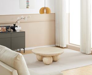 Table basse Boule Effet travertin
