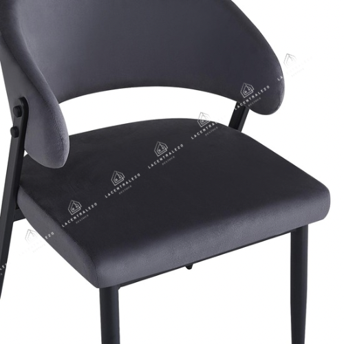 Chaise Lamia gris - pied métal noir