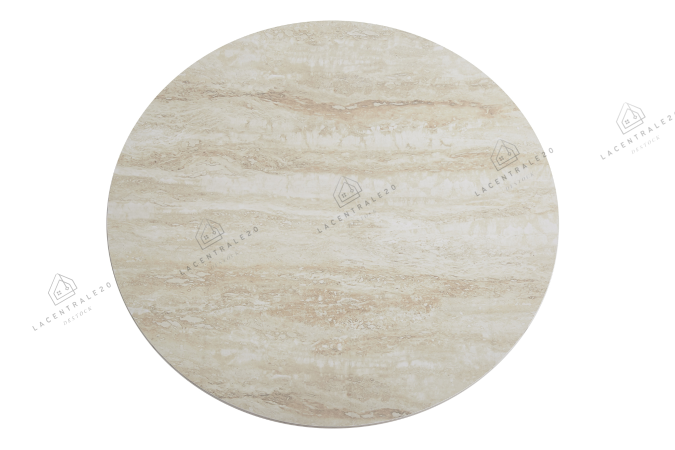 Table basse Famous Noyer effet travertin