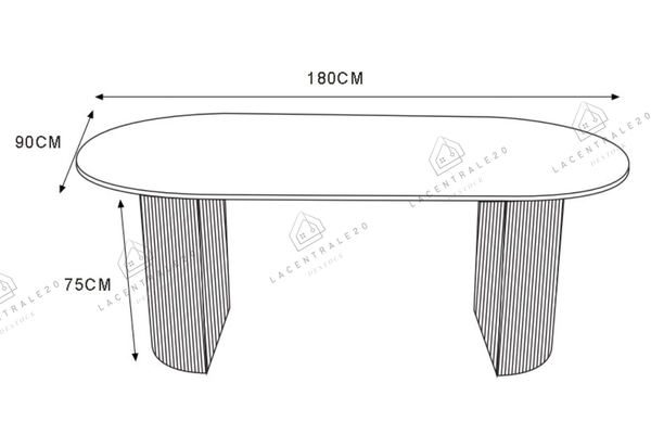 Table à manger - Effet Noyer - Anna