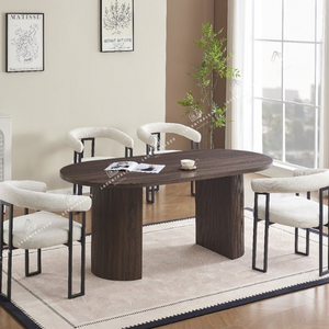 Chaises salle à manger en tweed crème – Pieds métal noir – Lots de 2/4/6 – Naia
