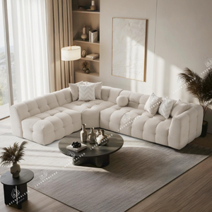 Canapé d’angle – Tissu laine bouclée ou velours - 315 cm – Big Carmen