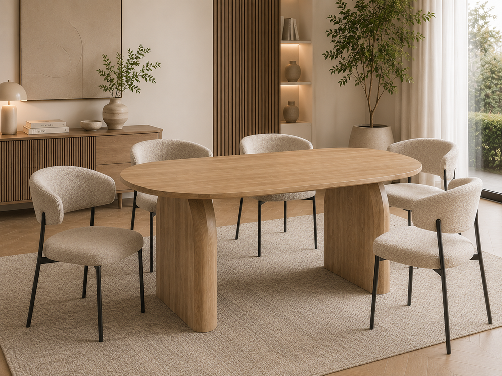 Table à manger - Effet Chêne - Fluide