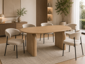 Table à manger - Effet Chêne - Fluide