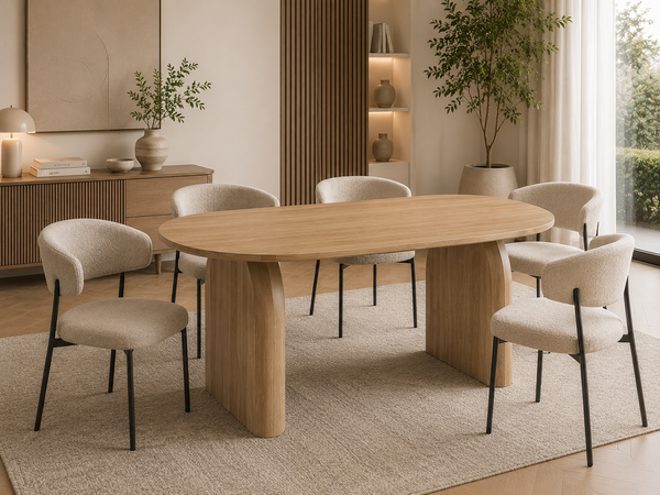 Table à manger - Effet Chêne - Fluide