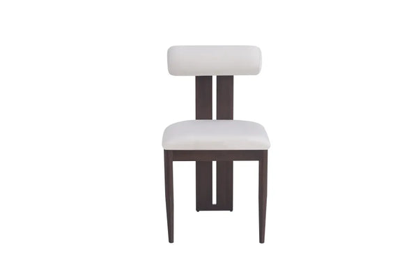 Chaise salle à manger – velours beige - pied effet noyer – Lot de 2/4 – Boudin