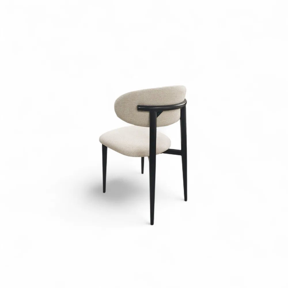 Chaise boheme chenille beige noir