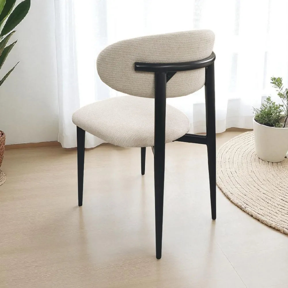 Chaise boheme chenille beige noir