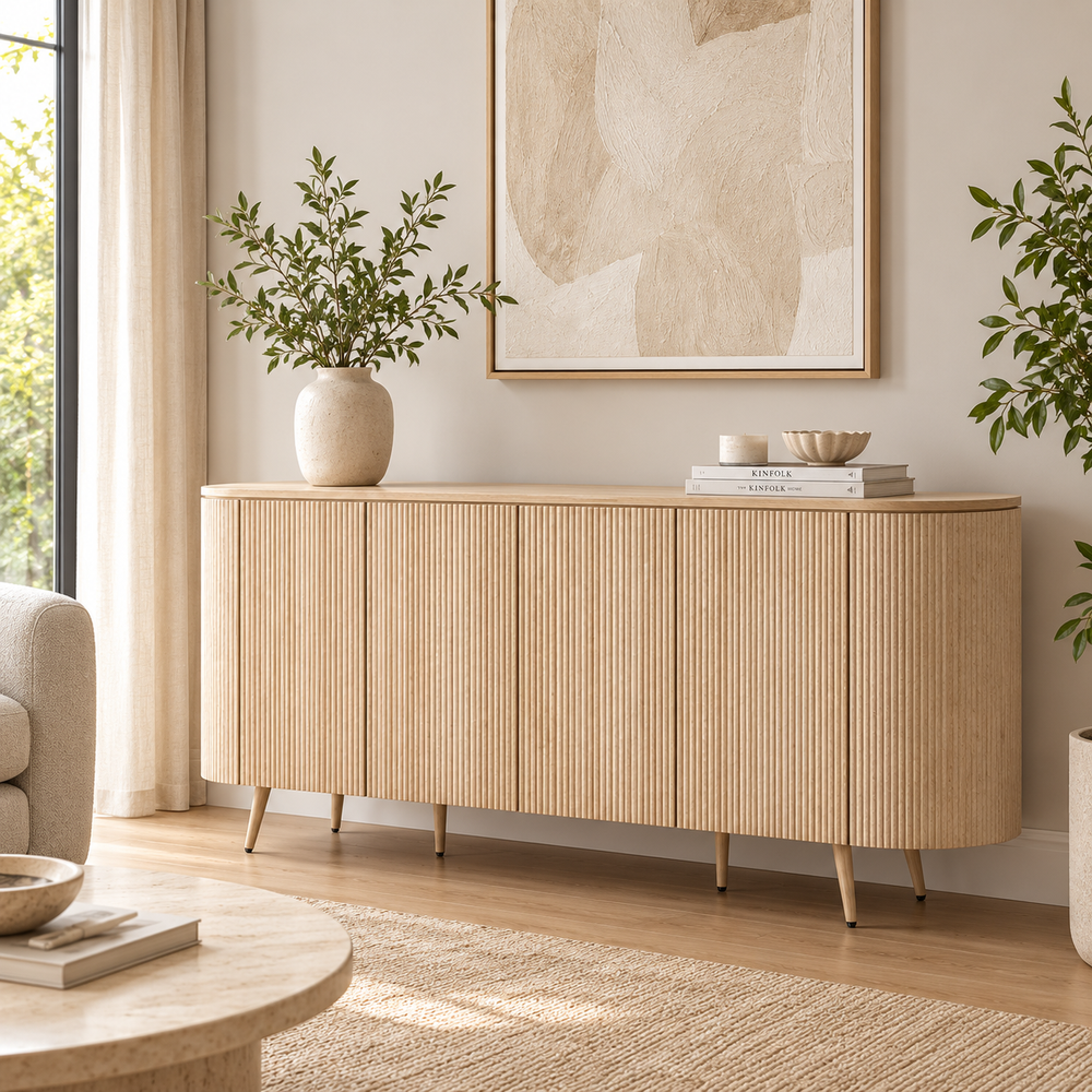 Buffet -4 portes -Effet bois clair- Milano