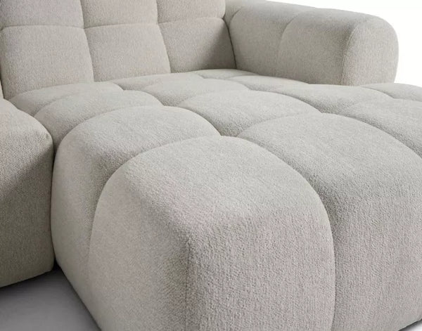 Canapé d’angle - Tissu laine bouclée – convertible -Caprice