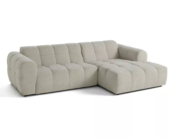 Canapé d’angle - Tissu laine bouclée – convertible -Caprice