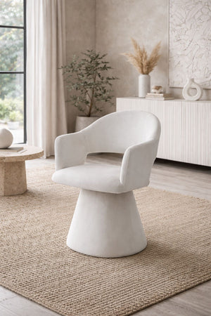 Chaise pivotante – Tissu velours beige - Valentina