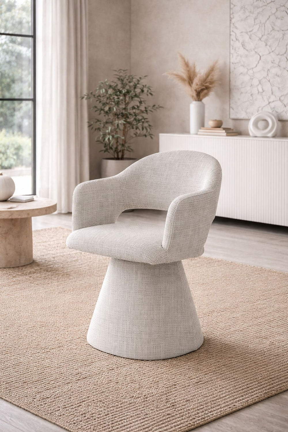 Chaise pivotante – Tissu Cremona beige - Valentina