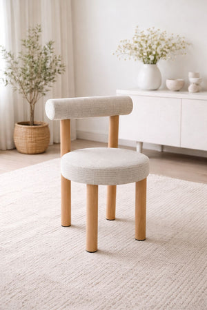 Chaise salle à manger – Tissu Cremona beige - Lot de 2 - Irina