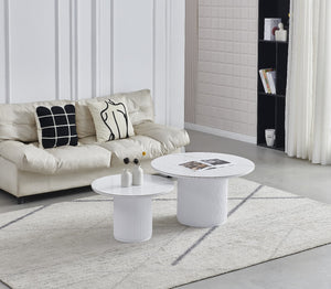 Table basse - Céramique marbre blanc - Gigogne - Baieta