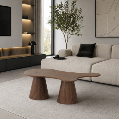 Table basse Organic Effet noyer
