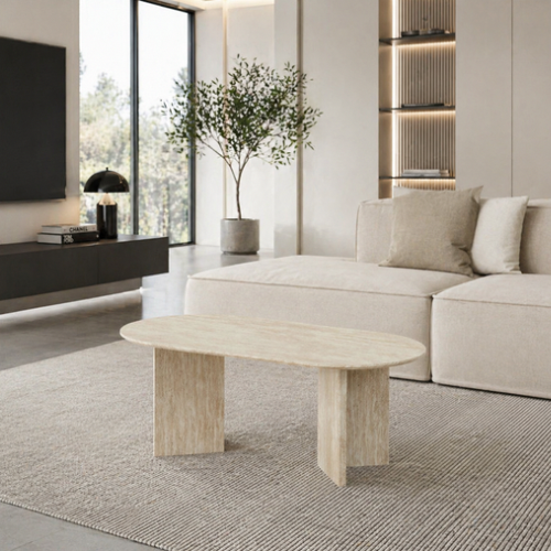 Table basse Lyne Effet travertin