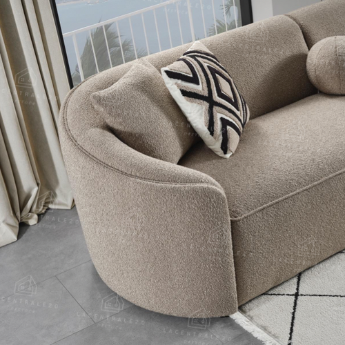 Canapé d’angle - Tissu laine bouclée ou velours – Teddy