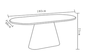 Table à manger - Effet Travertin et Noyer - Ourlet