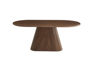 Table à manger - Effet Travertin et Noyer - Ourlet