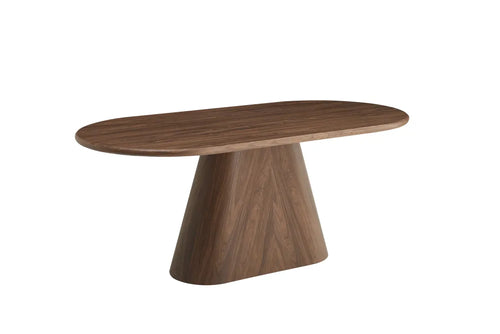 Table à manger - Effet Travertin et Noyer - Ourlet