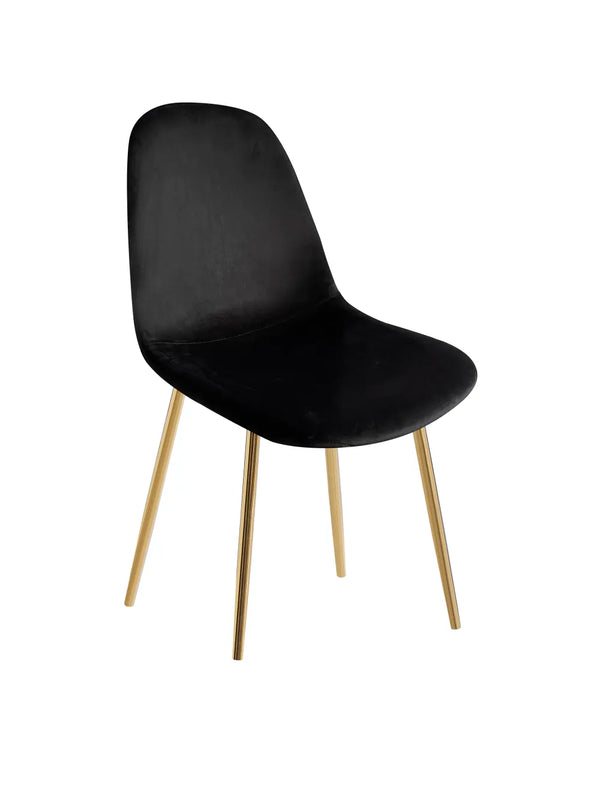 Chaise salle à manger - Tissu velours – Pied métal ( noir / chromé / or )- Lot de 2 / 4 /6 – Scandinave
