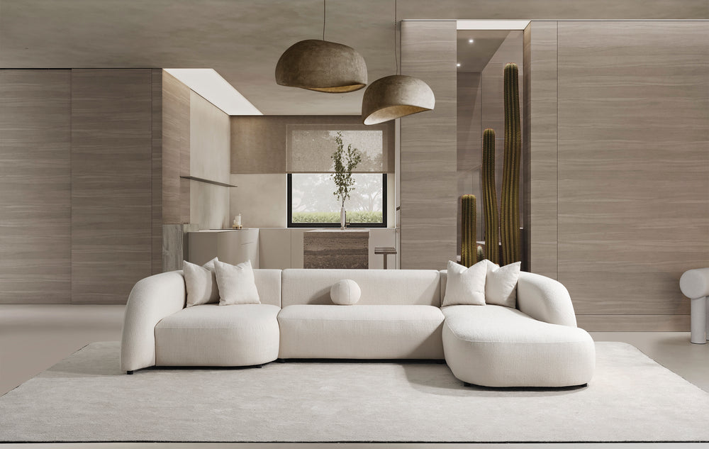 Canapé d’angle – Tissu velours ou laine bouclée - London