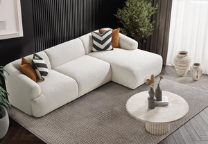 Canapé d’angle - Tissu velours ou laine bouclée - Porto