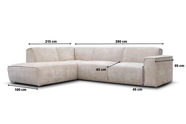 Canapé d’angle - Tissu Marbella - Coco