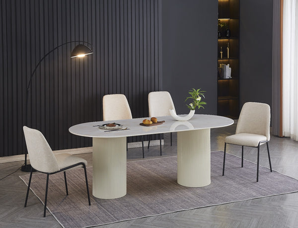 Table à manger - Céramique beige - Lila