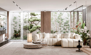 Canapé d’angle – Tissu laine bouclée - Carmelo