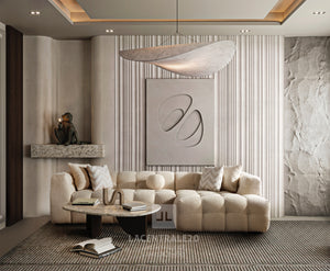 Canapé d’angle – Tissu laine bouclée – Carmen