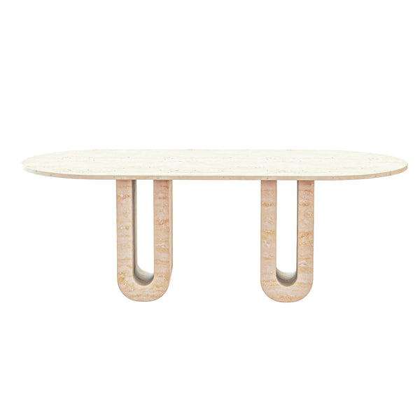 Table à manger  - Travertin - Ovale - Lysa