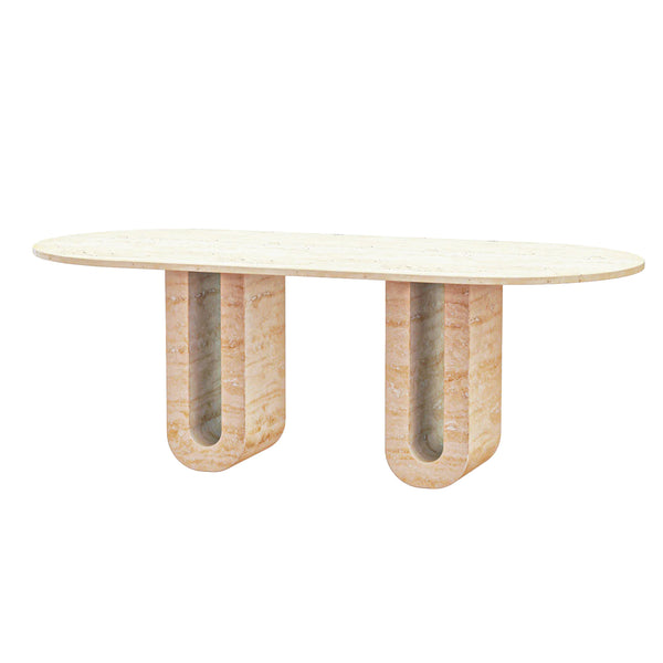 Table à manger  - Travertin - Ovale - Lysa