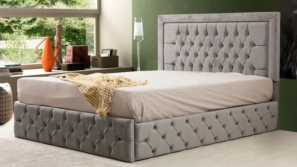 Cadre de lit - Gris -  Roma